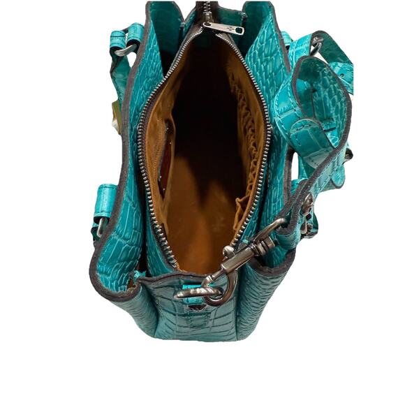 Patricia Nash Aqua Croc Embossed Leather Handbag NWT 10th Anniversary Edition - Picture 8 of 10